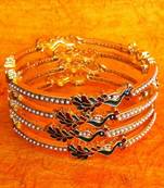 Peacock Collection: Cute & Pretty Set of Four Peacock Motif Bangles rj16