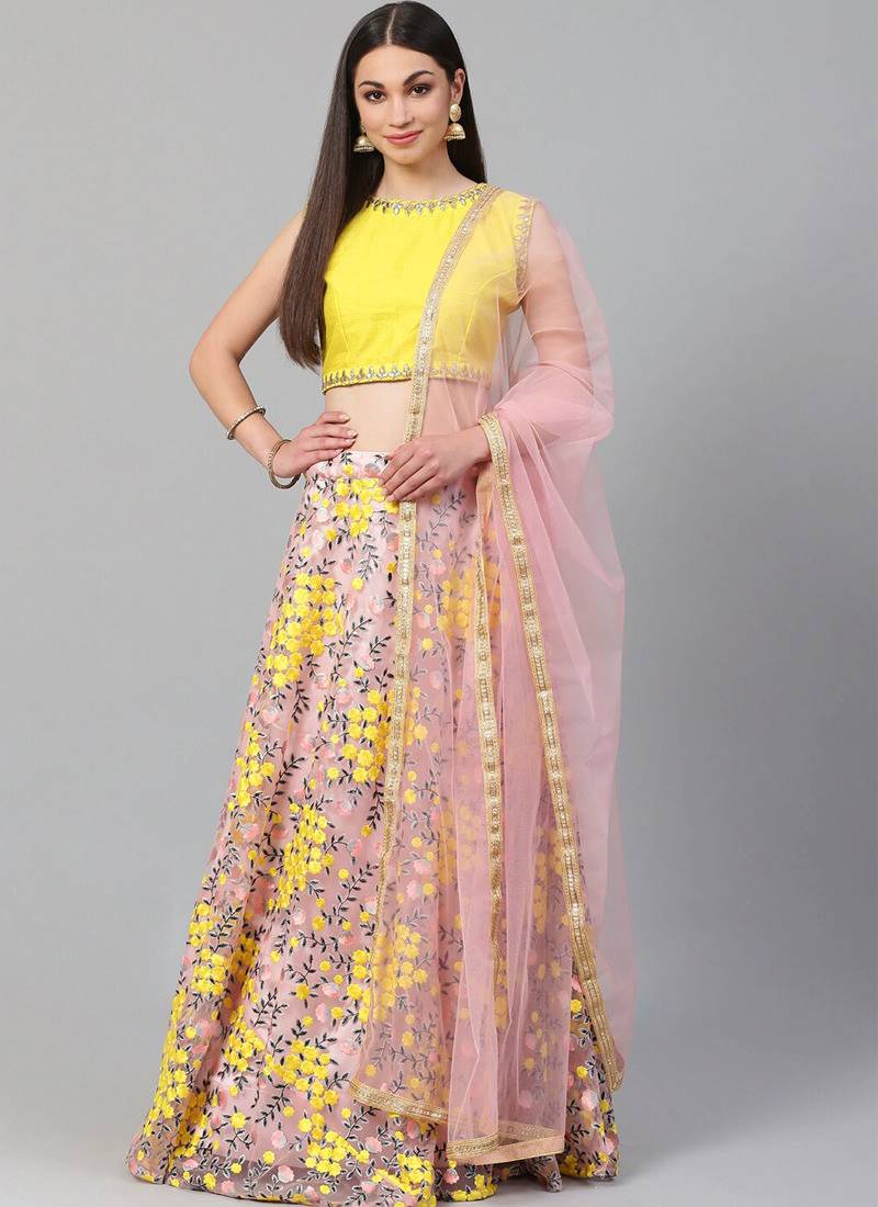 Beautiful Yellow Lehenga Choli With Dupatta