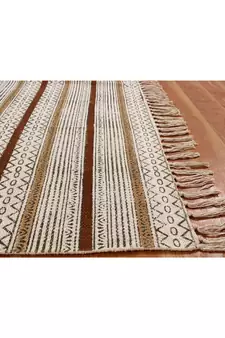 4x7 Ft Indian Hand Block Printed Area Rug Boho Kilim Indoor Kitchen Decor Carpe.