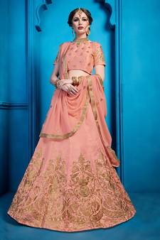 Sea green Color plain Work Lehenga Choli Dupatta