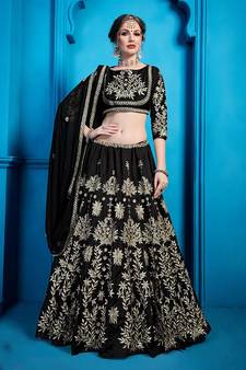 Unique Black Lehenga Choli Zari Work With Dupatta