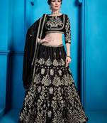 Unique Black Lehenga Choli Zari Work With Dupatta