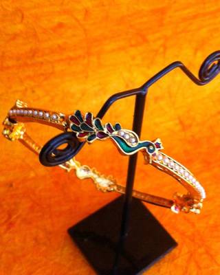 Peacock Collection: Cute & Pretty Set of Four Peacock Motif Bangles rj16 3