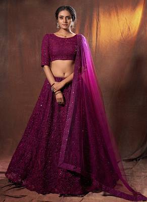 Wine Color Designer Lehenga Choli With Soft Dupatta 1