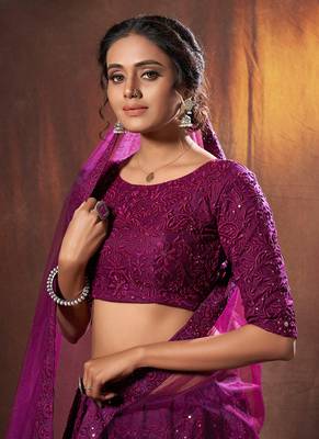 Wine Color Designer Lehenga Choli With Soft Dupatta 2
