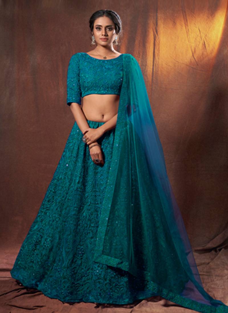 Rama Color Sequins Work Lehenga Choli