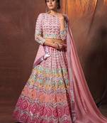 peach Color Georgette Material Gota Work Lehenga Choli With Dupatta