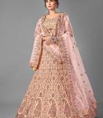 peach Color Georgette Fabric Lehenga Choli With Net Dupatta