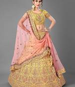 Yellow Designer Lehenga Choli With Soft Net Dupatta