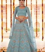 Turquoise Color Gota Work Lehenga Choli With Dupatta Set