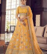 Yellow Color organza Base lehenga Choli With Soft Net Dupatta