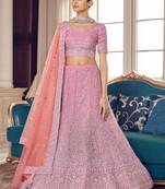 pink ZariWork Lehenga Choli With Soft Net Dupatta
