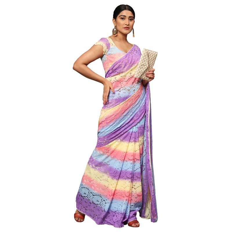 Westhood Chikankar Design Net Saree