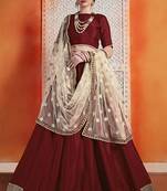 Maroon Color Designer Art Silk Lehenga Choli With Dupatta