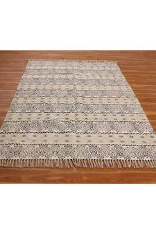 5x10 Ft Handmade Area Rug Cotton Dhurrie Hand Woven Indoor Office/Home Decor Rug.