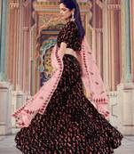black color wedding wear lehenga with maroon sequins