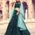 Dashing black color lehenga with turquoise blue dupatta