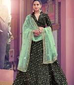 Elegant black colored sequins lehenga with soft net dupatta