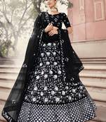 Black color soft net base party wear lehenga choli