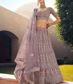 marvelous mauve colored soft net base stylish lehenga choli