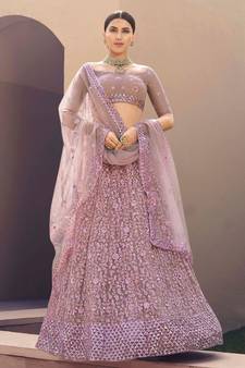 latest multicolor colored soft net base stylish lehenga choli