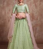 Fabulous Light green Color Soft Net Base Lehenga Choli Set