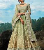Charming Sea green Net Base Sequin Zari Resham Work Lehenga Choli