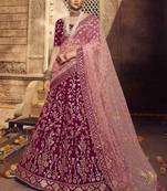 Fine wine colored georgette base silk base lehenga choli
