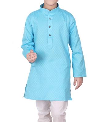 Firozi Self Design Cotton Boys Kurta Pajama Set 5