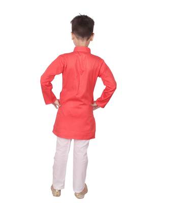 Gajiri Self Design Cotton Boys Kurta Pajama Set 2