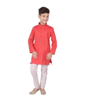 Gajiri Self Design Cotton Boys Kurta Pajama Set 1