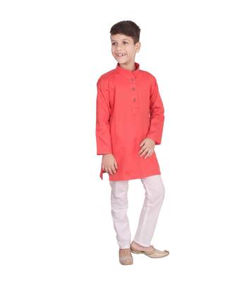 Gajiri Self Design Cotton Boys Kurta Pajama Set 3