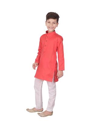 Gajiri Self Design Cotton Boys Kurta Pajama Set 4