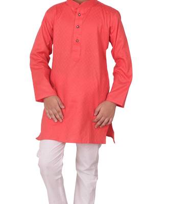 Gajiri Self Design Cotton Boys Kurta Pajama Set 5
