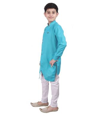 Firozi Cotton Boys Cut Kurta Pajama Set 1