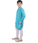 Firozi Cotton Boys Cut Kurta Pajama Set