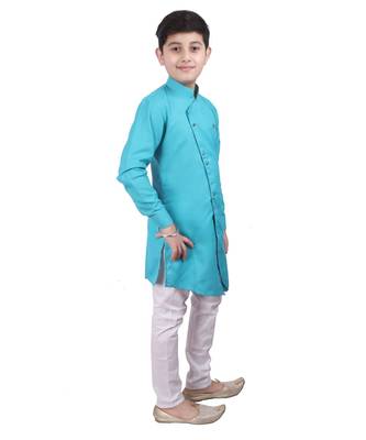 Firozi Cotton Boys Cut Kurta Pajama Set 2