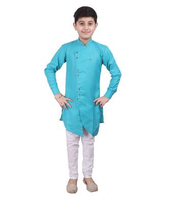 Firozi Cotton Boys Cut Kurta Pajama Set 3