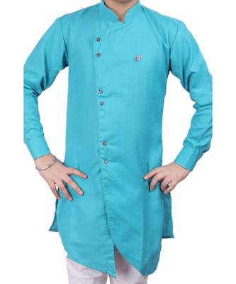 Firozi Cotton Boys Cut Kurta Pajama Set 4