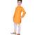 Orange Self Design Cotton Boys Kurta Pajama Set