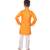 Orange Self Design Cotton Boys Kurta Pajama Set