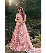 Wedding Designer Thread And Zari Multi Soft Net Lahengha Choli