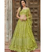 Wedding Designer Pista Organza Lehenga Choli