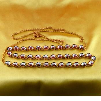 Kamrbundh Kankti Gold Platted Stone Meenakri Cz Ad Moti Pearl Polki Kundun 1