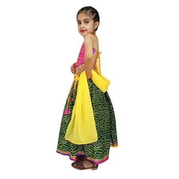 Aglare Beautiful cotton  lehenga choli,with brocade blouse Green 3
