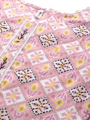 Pink printed cotton kurtas-and-kurtis 4