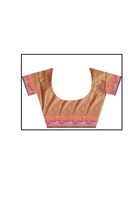 Dark green woven art silk sarees saree with blouse 4