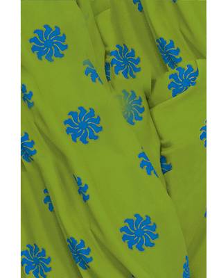 Sky blue printed crepe salwar 4