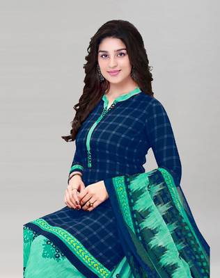 Navy blue printed crepe salwar 2
