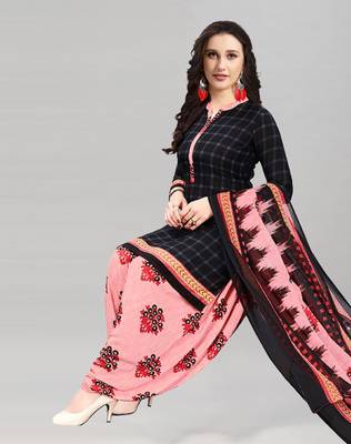 Black printed crepe salwar 1